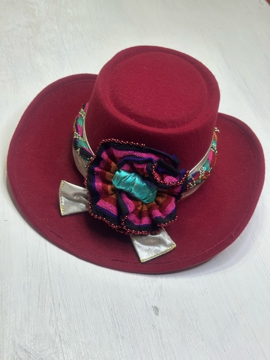 Vintage 90s ARLOP Red Western Hat – Fiesta / Southwestern Statement Piece main image 4
